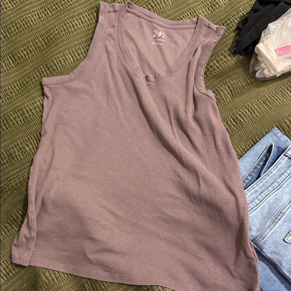 Elegant Dusty Purple Tank Top by 24/7 Comfort Apparel